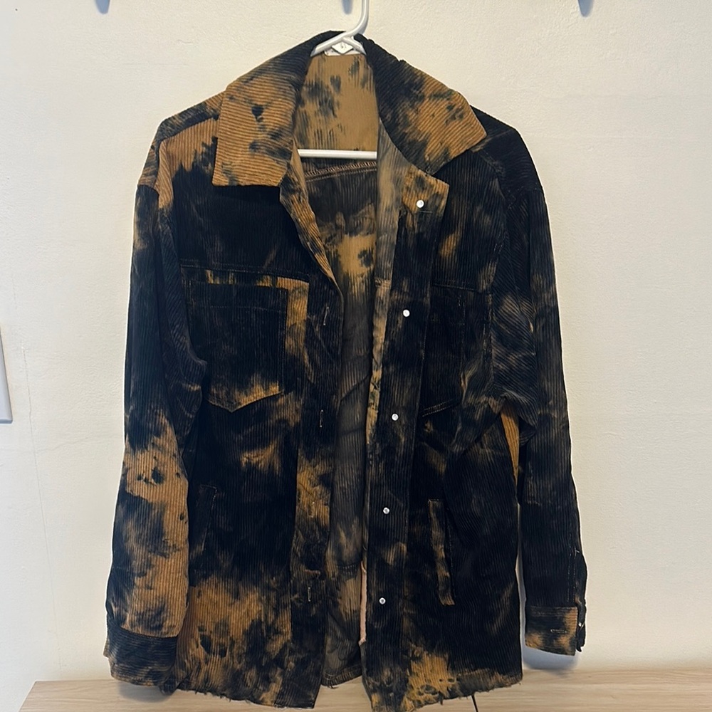 Stylish Black and Brown Corduroy Jacket